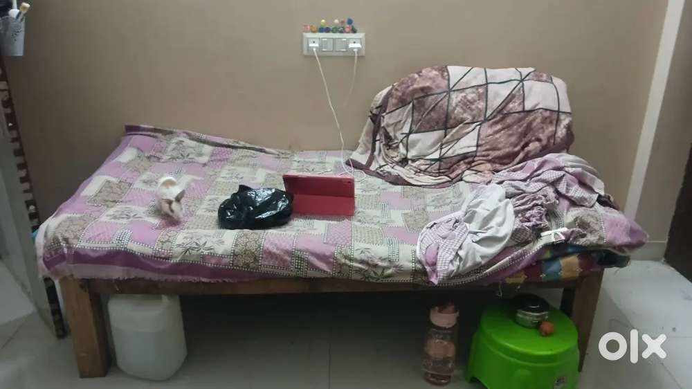 Bed with gadda , and 4 layer rakh  I bought all this last year