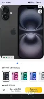 3 days old, Iphone 16 128 GB Black