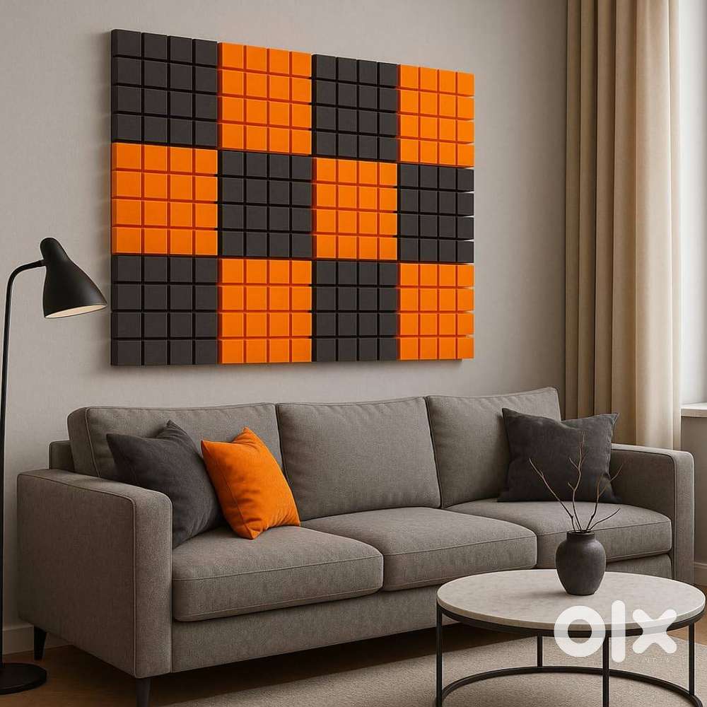 Acoustic panels for Sound Proofing Room Orange - 18 & Black - 18