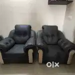 Plush leather couch 3+1+1