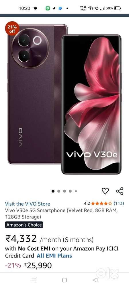 Vivo v30e 5g phone 8 128