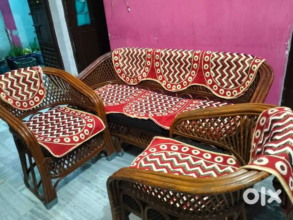 Premium Bamboo Cane Sofa Set ( 3 Seater+ 1 seater+1 seater)