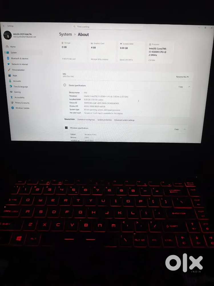 MSI gaming laptop
