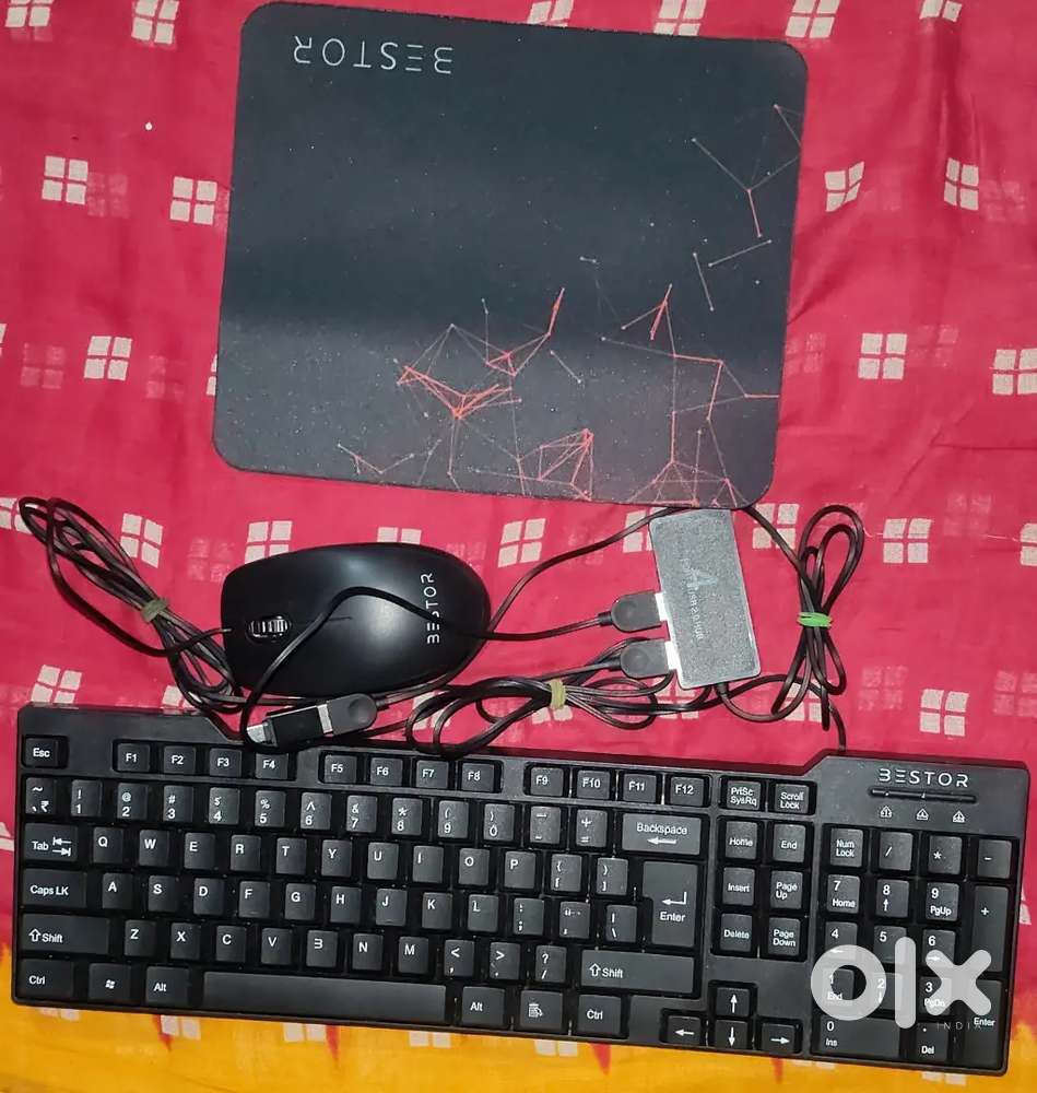 Bestor Set of 5 Combo, Keyboard, Wire Mouse, Mouse Pad, typeCCombo Set