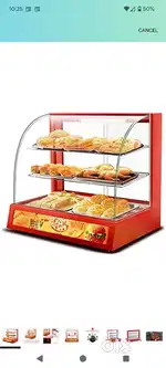 Display owen for fried chicken, biryani