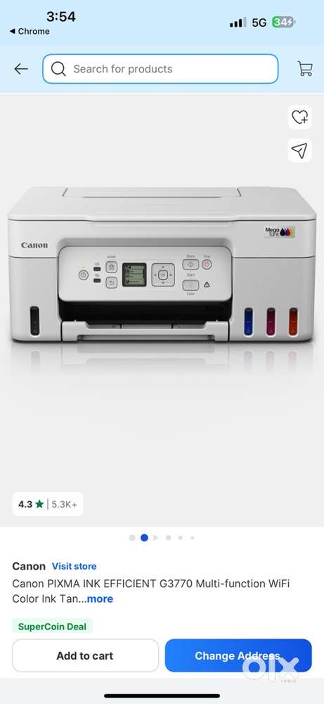Canon G3770 white printer less than 6 months old