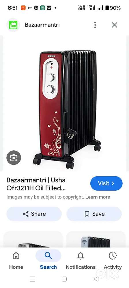 Usha oil heater