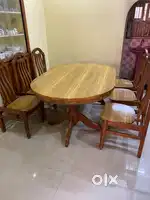 6 seater Dining Table with chairs - teak wood