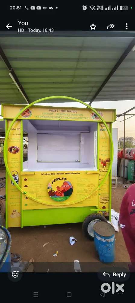 Urgent sale Movable Food cart wheels attach  scooty &with electricity