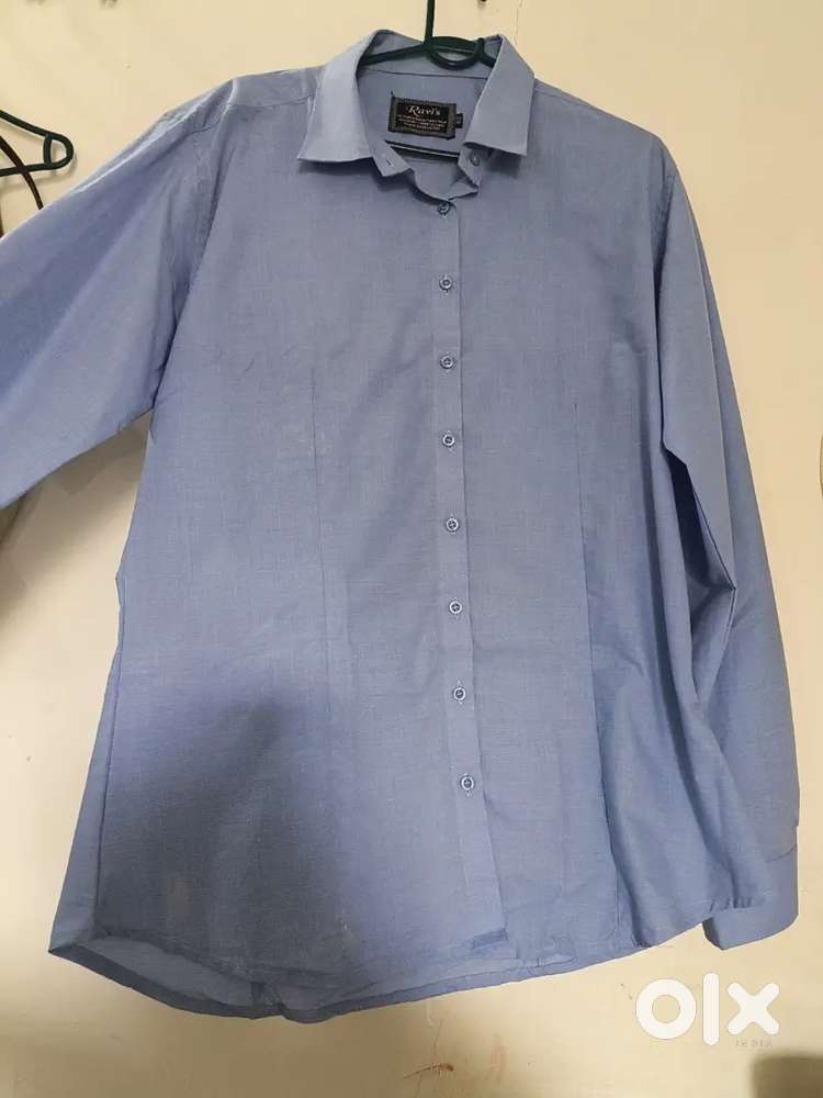 Blue formal long sleeve shirt for men