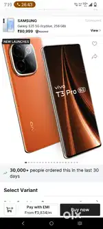 Vivo T3 Pro 6-128 New Phone
