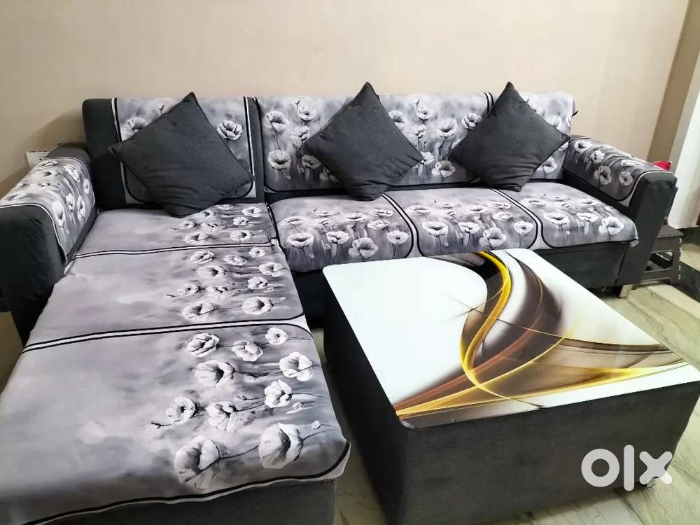 3 seater sofa + 3 seater lounger with center table