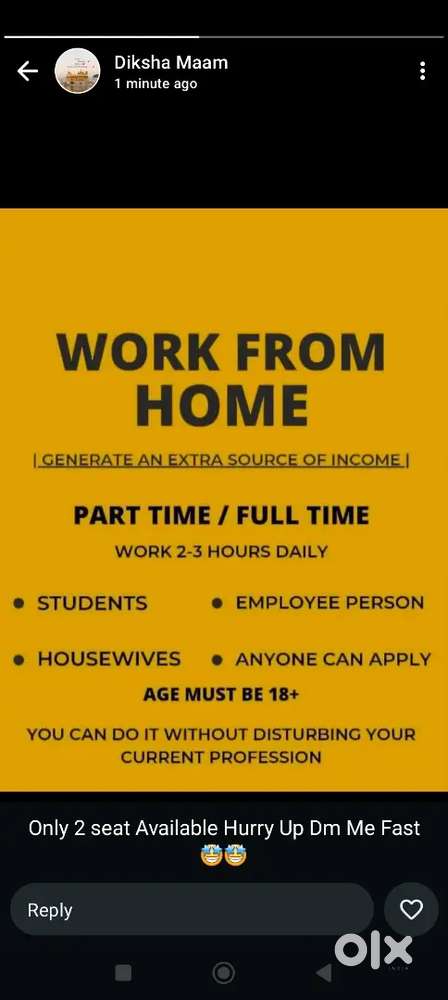 Work from home for student, house wife, & jobperson