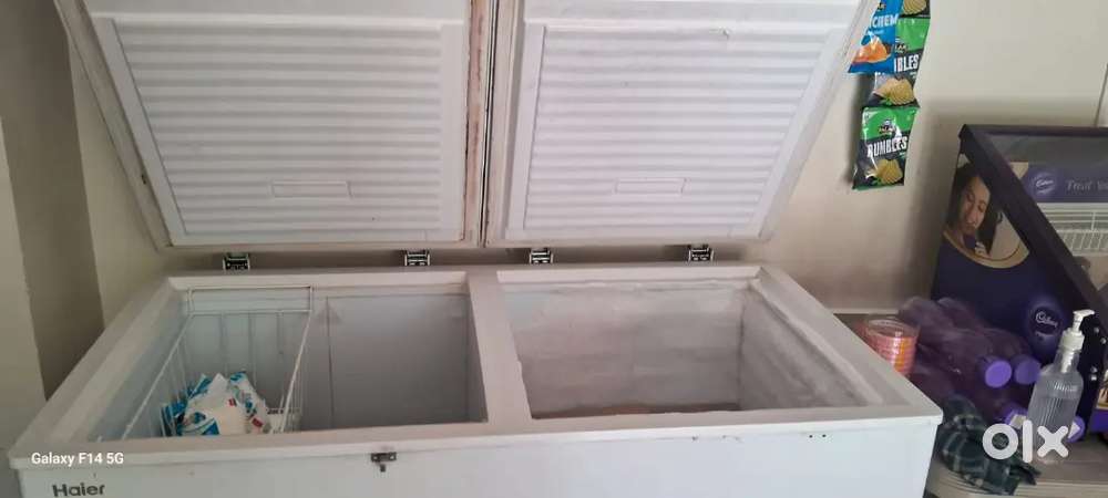 Haier 385 CMS L Double Door Standard Deep Freezer (White)