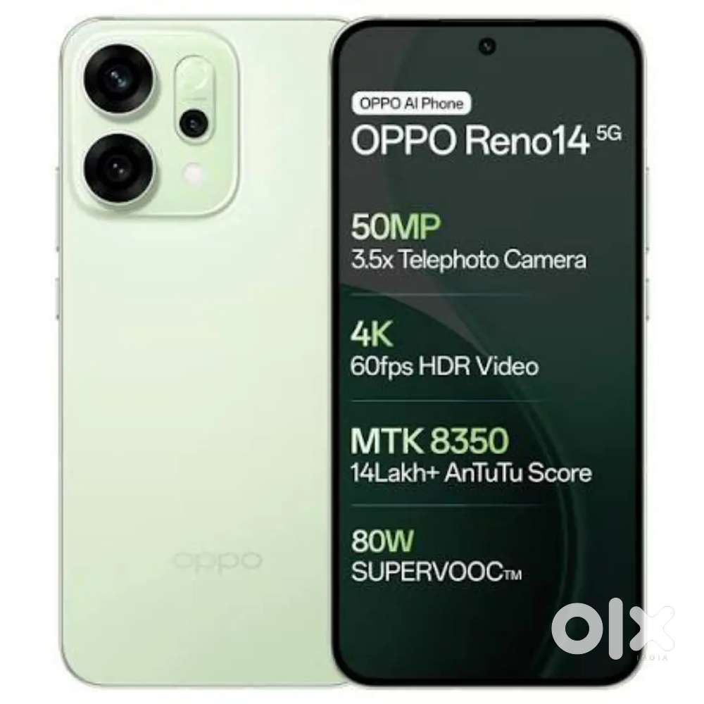 Brand new OPPO reno 14 ( 8/256) gb ram 27 days old in just rs 33k