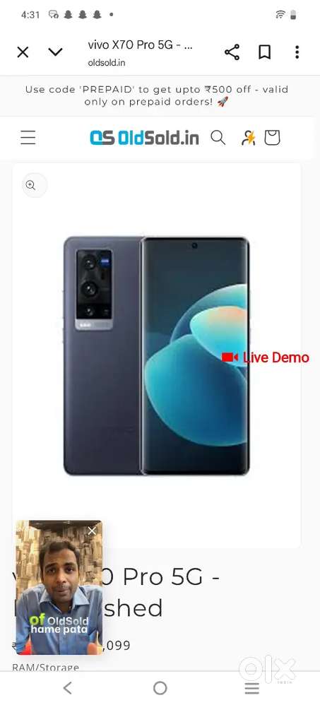 Vivo X70 pro 8+128 5G