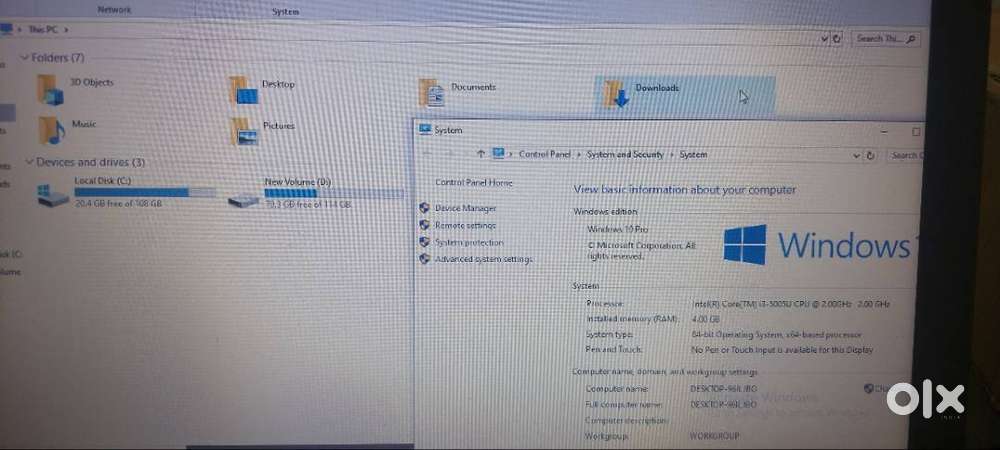 Laptop hp ssd hard drive 250 gb installed