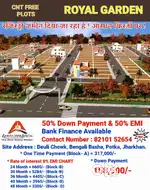 CNT Free EMI base PLOTs present Royal Garden Potka, Bengali bhasha, JH