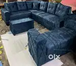 URGENT MOVING OUT SALE -Navy blue sofa Give ur price and take it