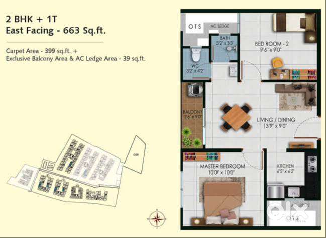 Semifurnished compact 2bhk for sale in Padur