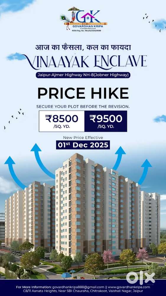 Ajmer road pr only 9 lack 50 thousand me plot