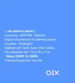 Requriment for delivery patner