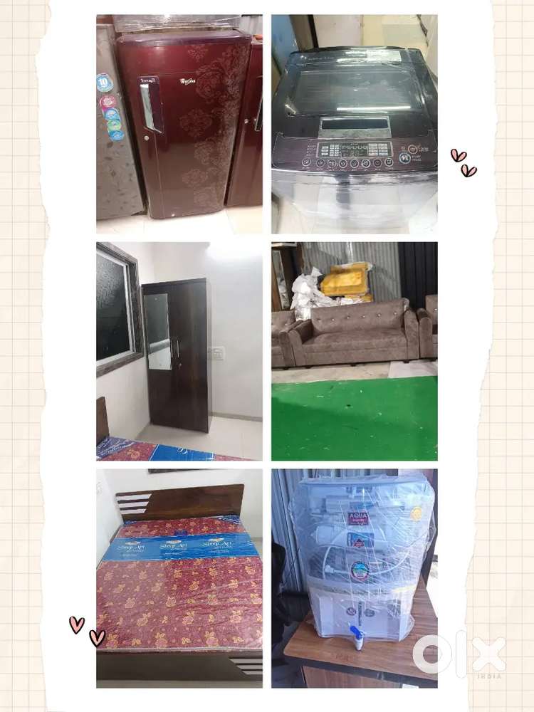 Fridge on washing machine on furniture rent service