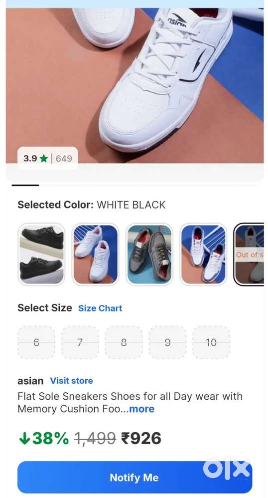 Sell Asian sneakers size 8.Buyed on BBD sales not yet used