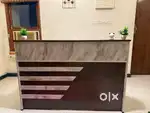 Office Reception desk with Cupboard & key board tray - like new !