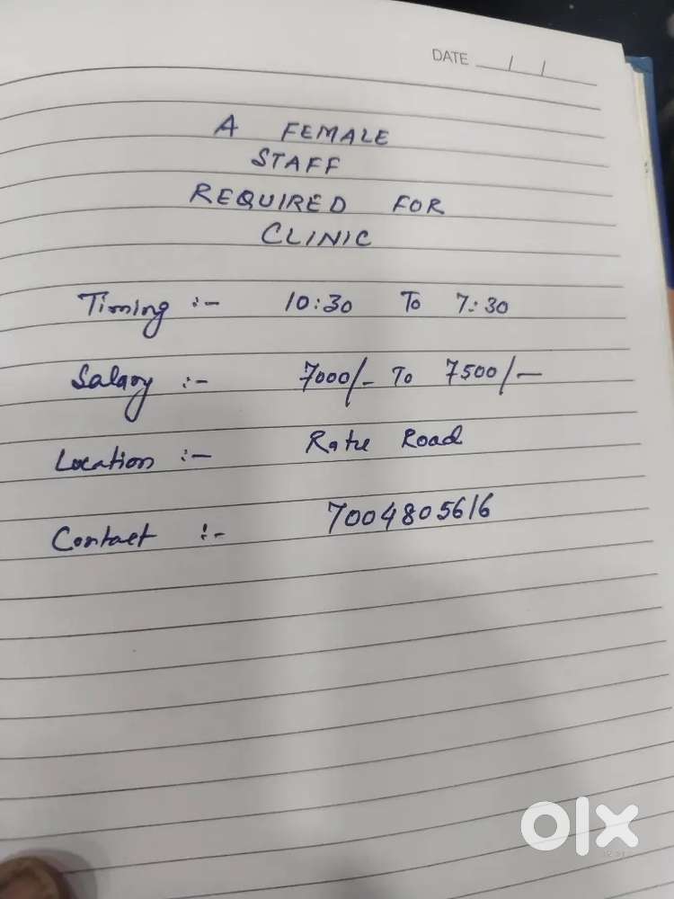 Staff needed for a clinic