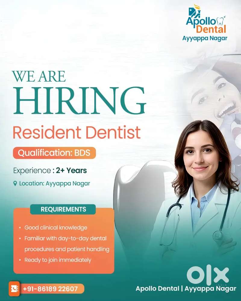 Resident Dentist Required !! Immediate Joining