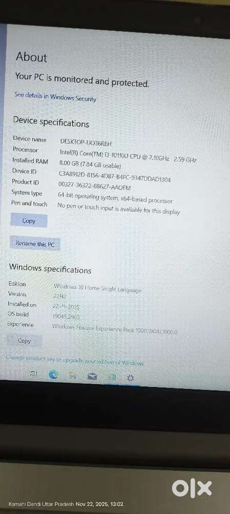 i 3 , 8 GB Ram , 500 GB HDD Lenovo laptop in very good condition.