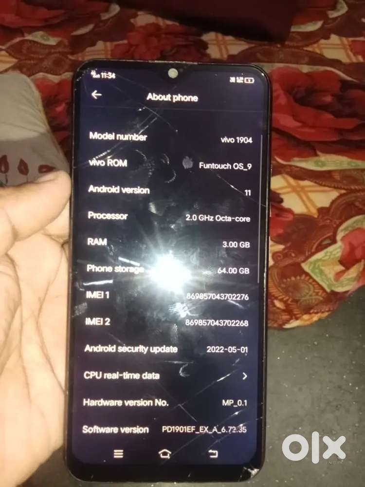 Vivo y12 Mobl mai srif touch tuta hai baki koi problem nahi hai