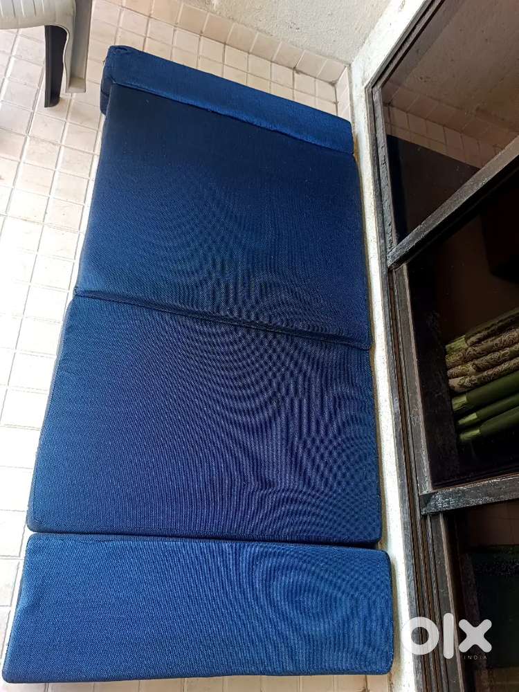 SOFA CUM BED 2 SEATER & SLEEPER- BLUE