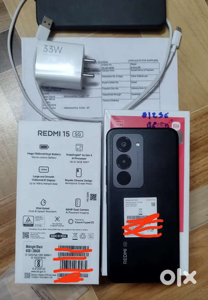 Redmi 15 8GB 256 GB cash purchase two month old