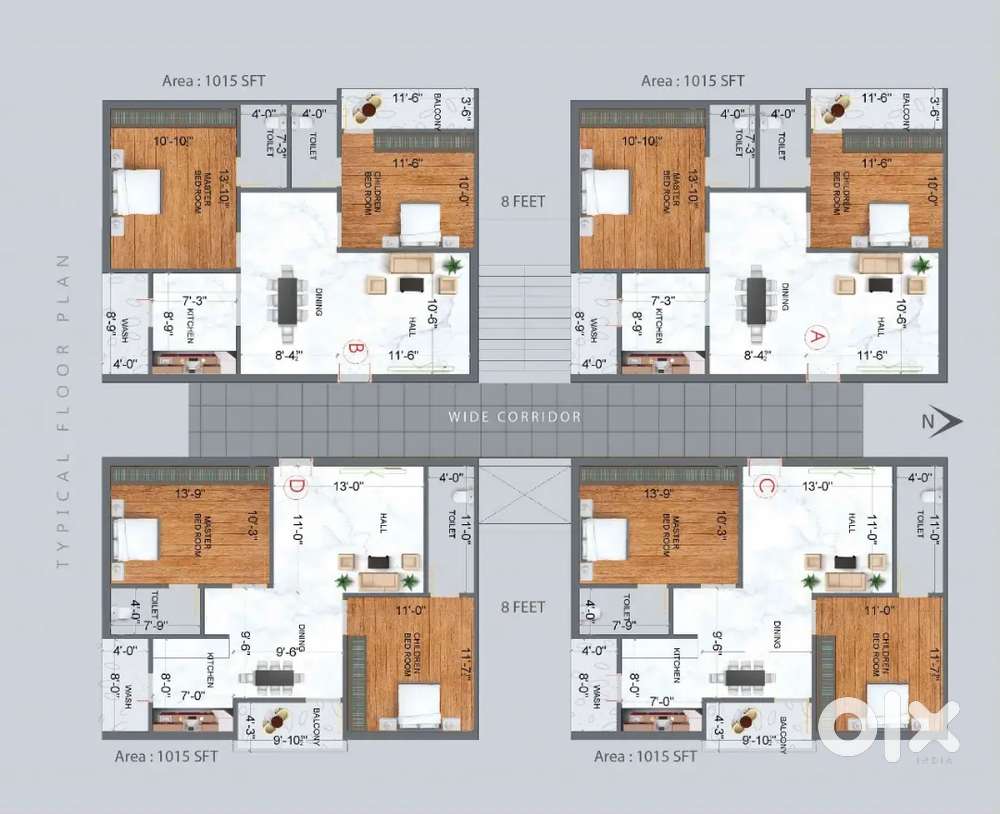 Affordable 2BHK Flat for sale 1015Sft  Thimmapuram