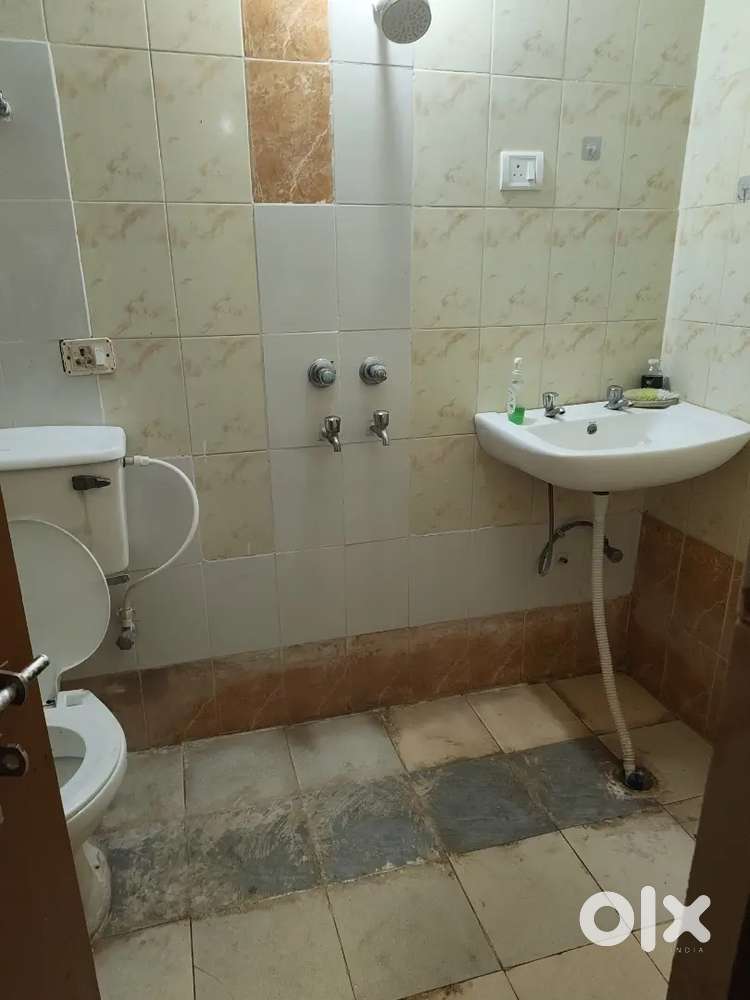 It is a big room woth a attached washroom with fan