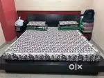 Double bed with inside box , 2 side tables with matress