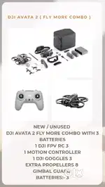 DJI AVATA 2 FLYMORE COMBO ( 3 battery & RC3 )