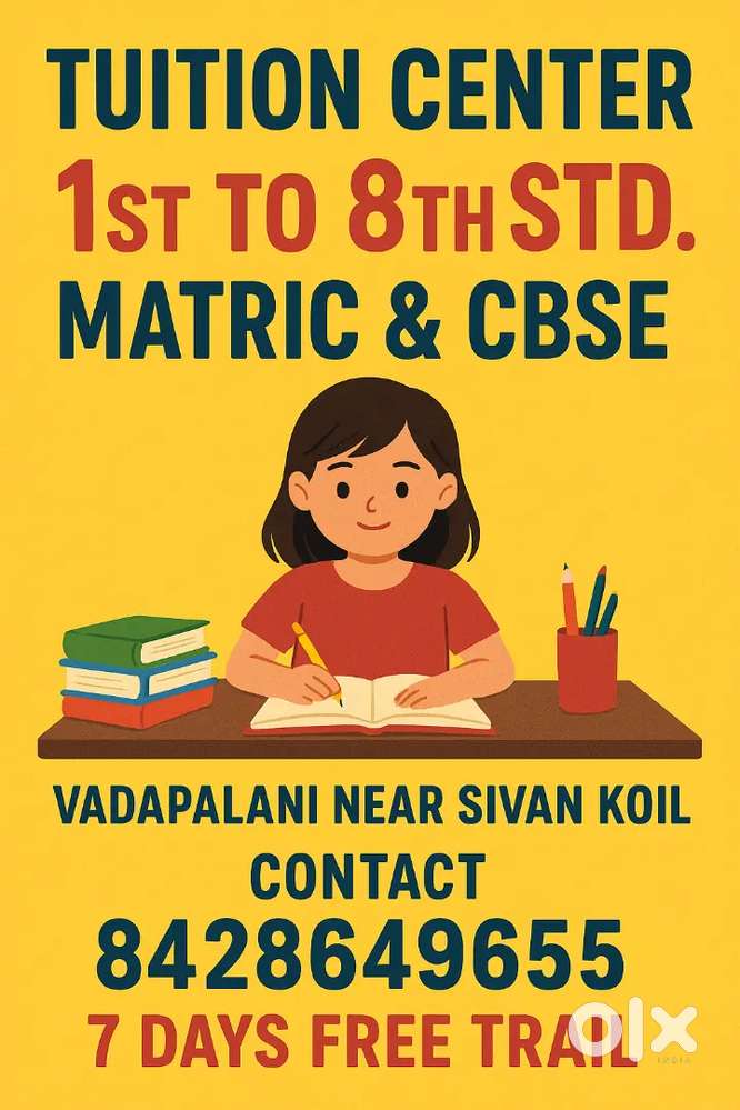 Tuition classes for 1st to 8th std