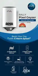 Brand New Rally 5 Star Rating 25 Litres Geyser 7 Years Warranty