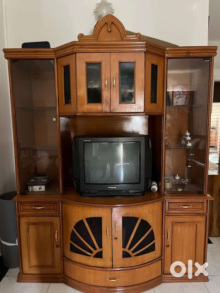 Solid wood living room wall unit