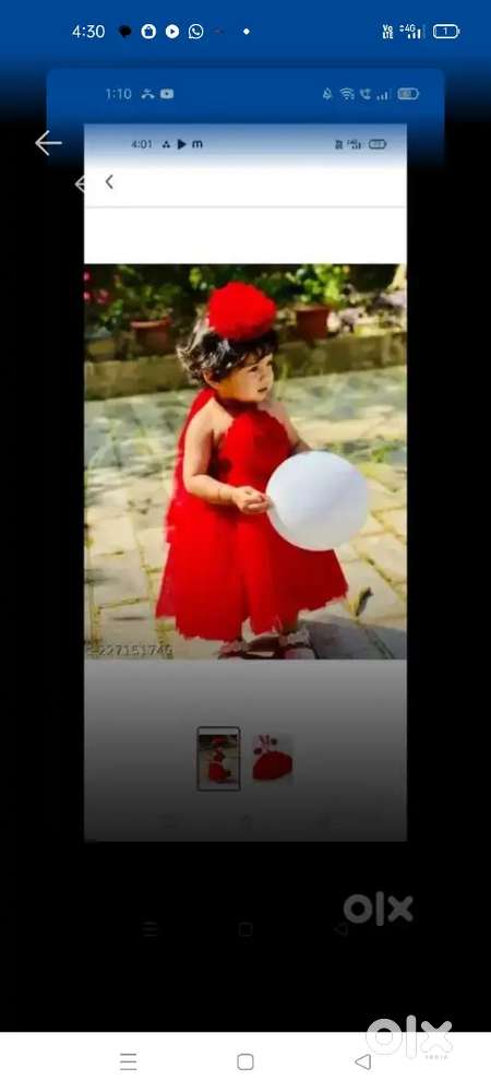 New red colour frock