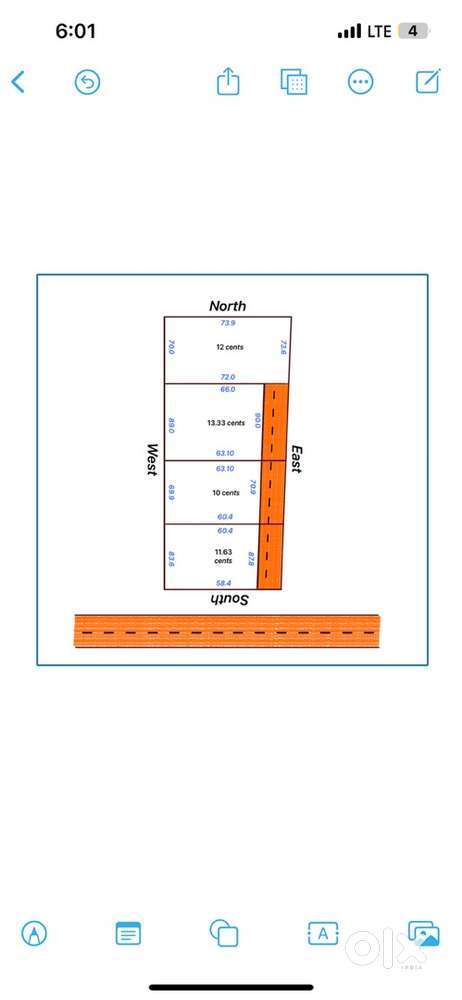 1,50,000 for 1 cent. 52 Cents south facing road. Chinna sarava1