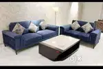 Blues fabric cloth 5 seater sofa set