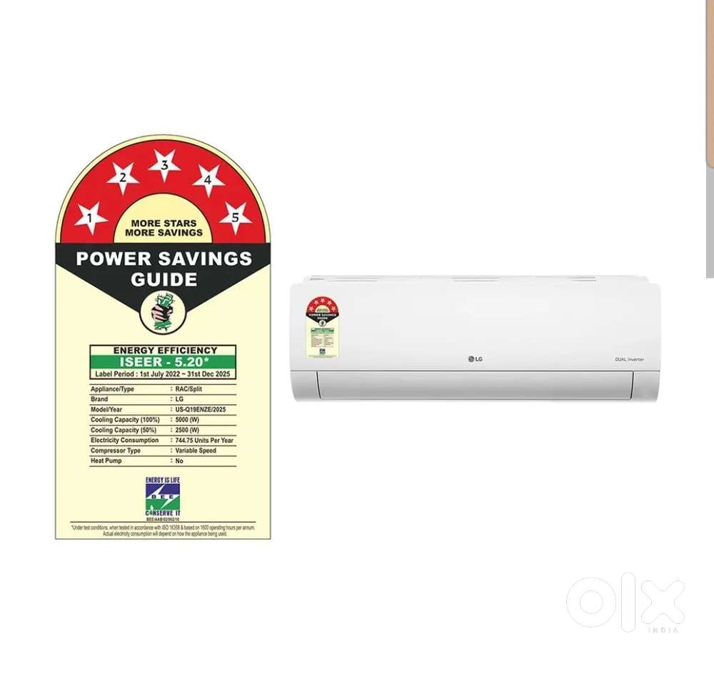 LG AC dual inverter  5 star AC in new condition
