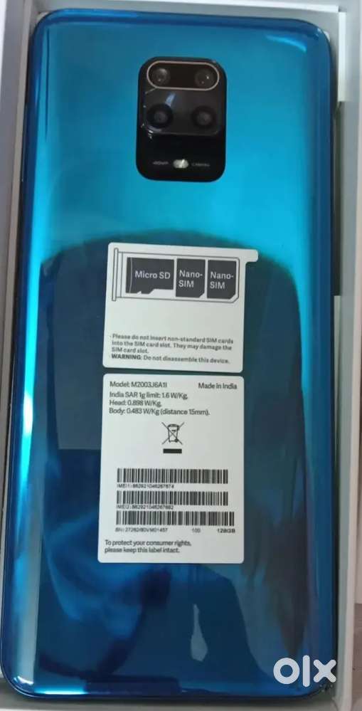 Redmi note 9 pro 6gb 128gb scratch less condition