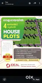 4 cent to plots in vellapaya 2.25 lakh