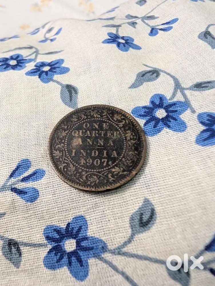 Rare 1907 British India One Quarter Anna Copper Coin-King Edward VII