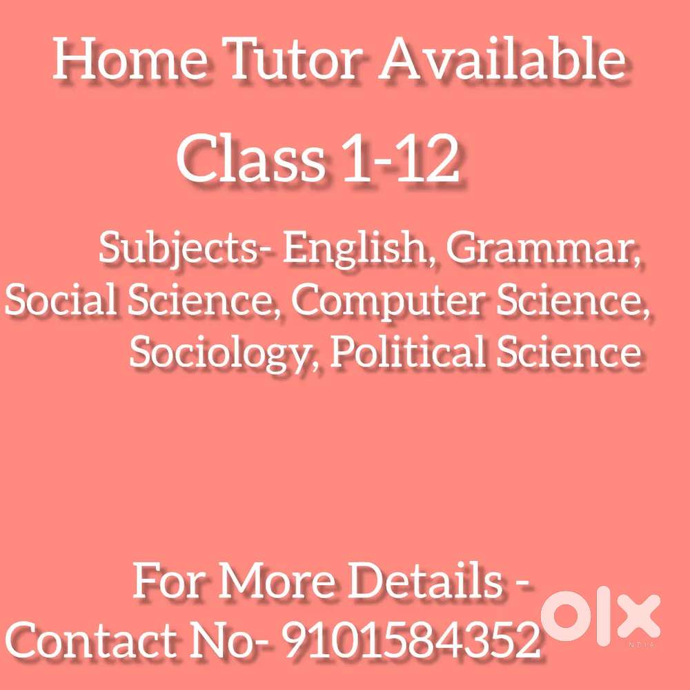 Home Tutor Available